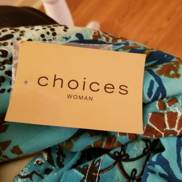 Choices Woman Blouse Blue Multi 2X NWT - Picture 4 of 5